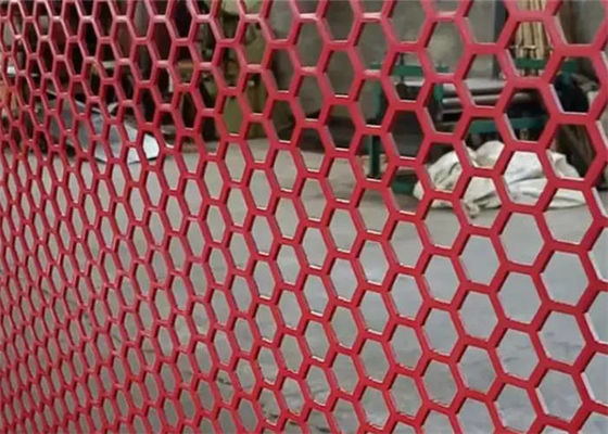 Hexagonal Hole Stainless Steel Perforated Sheet Metal Untuk Konstruksi