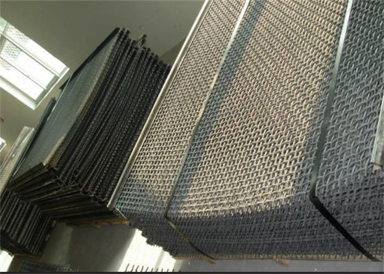 Karbon Steel Crimped Woven Mesh Vibrating Screen Untuk Filter
